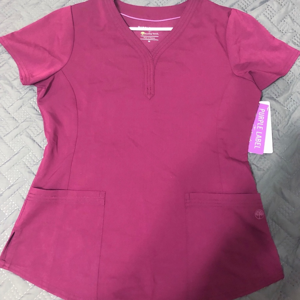 Purple Label by healing hands scrub top
